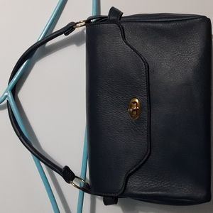 Vintage blue deer skin purse handbag